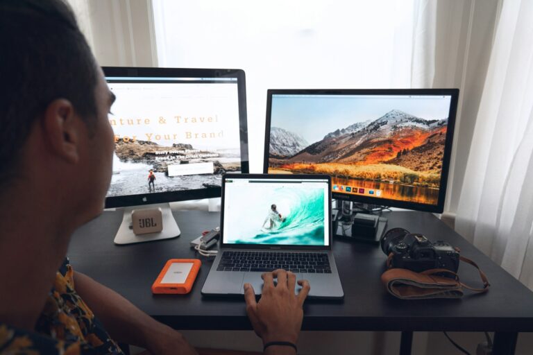 man using MacBook Pro